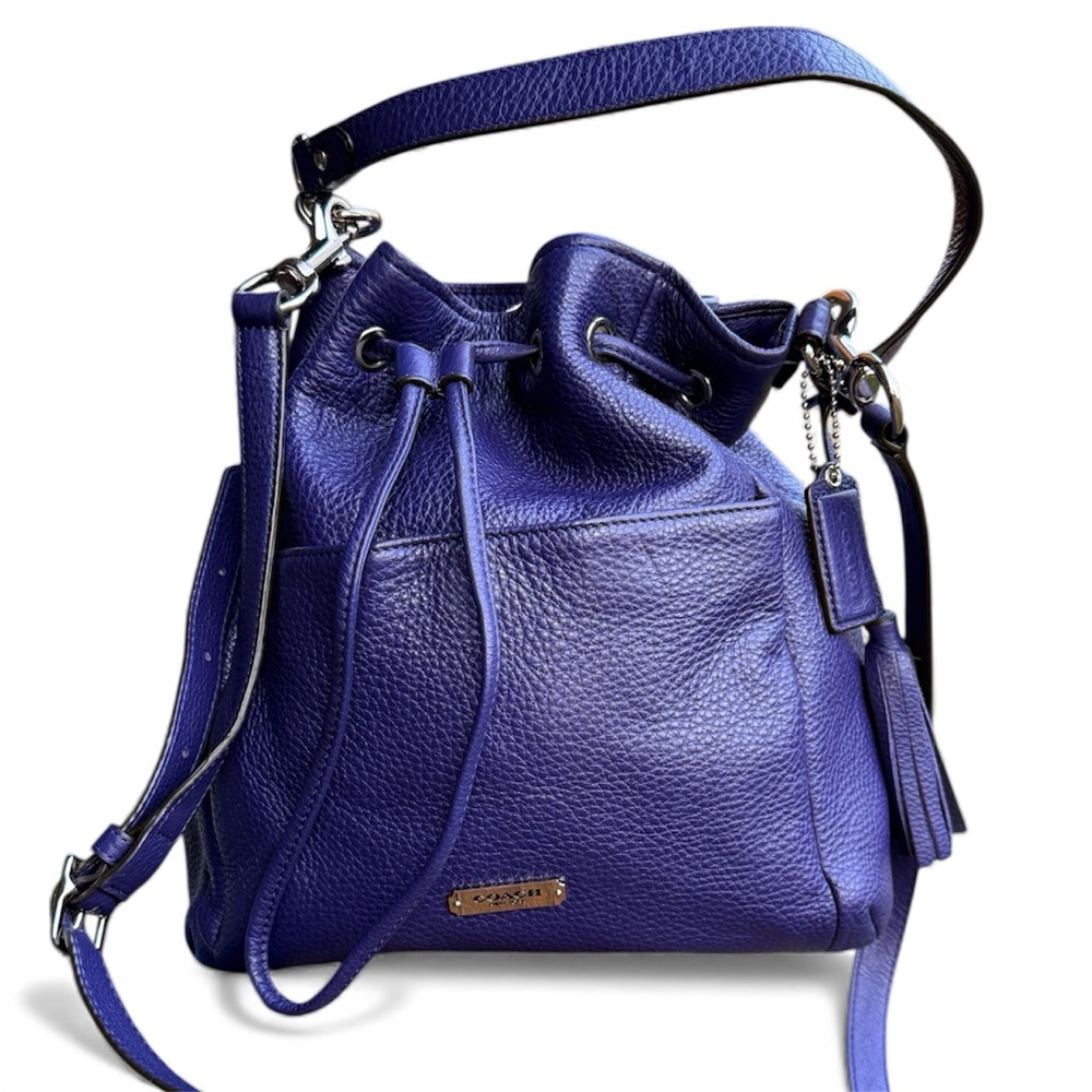 Coach Purple Leather Bucket Bag
